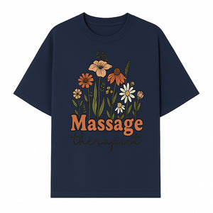 Floral Massage Therapist Design | Spa Decor | Wellness Gift | Handmade Art Print | Relaxation Therapy Decor | Gift for Massage Therapists - T-shirt 1758350853435.jpg