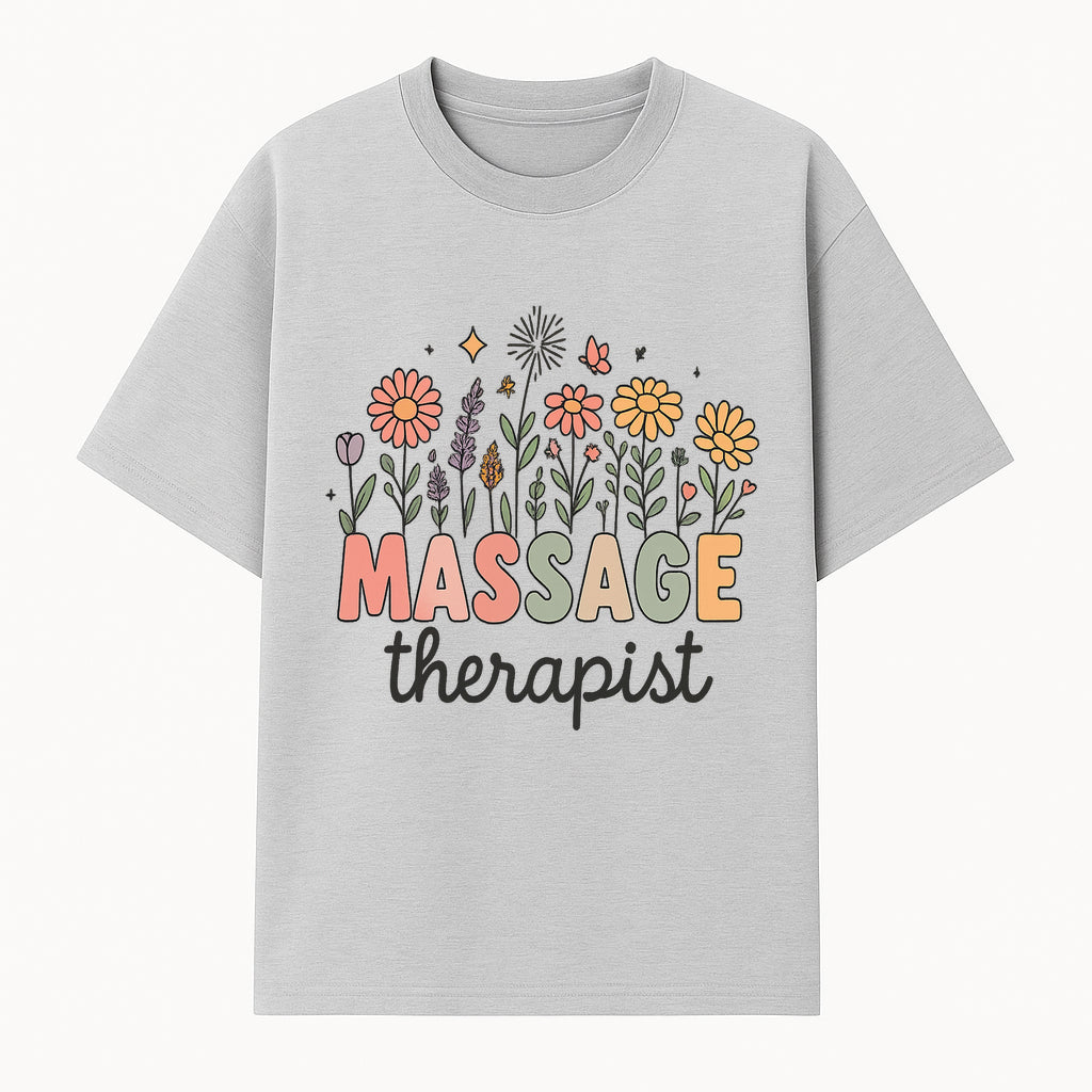 Massage Therapist Floral Design Art Print - Relaxation Decor for Wellness Spaces and Gift Ideas - T-shirt 1758350853674.jpg