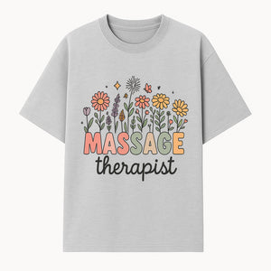 Massage Therapist Floral Design Art Print - Relaxation Decor for Wellness Spaces and Gift Ideas - T-shirt 1758350853674.jpg