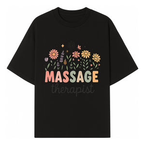 Massage Therapist Floral Design Art Print - Relaxation Decor for Wellness Spaces and Gift Ideas - T-shirt 1758350853805.jpg