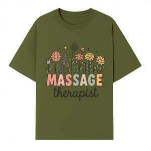Massage Therapist Floral Design Art Print - Relaxation Decor for Wellness Spaces and Gift Ideas - T-shirt 1758350854053.jpg