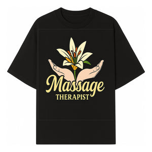 Massage Therapist Floral Design T-Shirt, Relaxation Gift for Healers, Spa Workers, Wellness Professionals, Unique Therapy Apparel - T-shirt 1758350854207.jpg