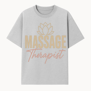 Massage Therapist Signage with Lotus Flower Design, Elegant Home Decor for Spa, Wellness Studio, or Office Ambiance - T-shirt 1758350854325.jpg
