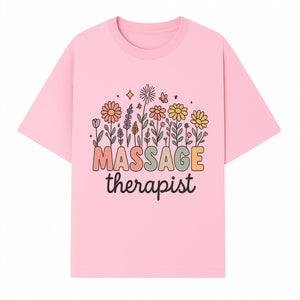 Massage Therapist Floral Design Art Print - Relaxation Decor for Wellness Spaces and Gift Ideas - T-shirt 1758350854425.jpg