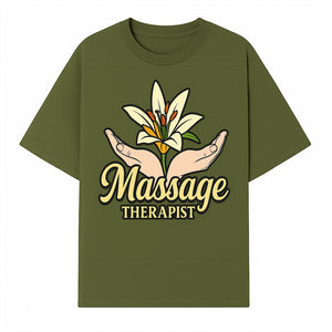 Massage Therapist Floral Design T-Shirt, Relaxation Gift for Healers, Spa Workers, Wellness Professionals, Unique Therapy Apparel - T-shirt 1758350854491.jpg