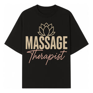 Massage Therapist Signage with Lotus Flower Design, Elegant Home Decor for Spa, Wellness Studio, or Office Ambiance - T-shirt 1758350854495.jpg