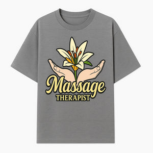 Massage Therapist Floral Design T-Shirt, Relaxation Gift for Healers, Spa Workers, Wellness Professionals, Unique Therapy Apparel - T-shirt 1758350854610.jpg