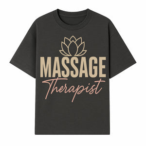 Massage Therapist Signage with Lotus Flower Design, Elegant Home Decor for Spa, Wellness Studio, or Office Ambiance - T-shirt 1758350854624.jpg