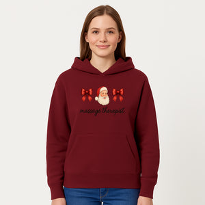 Christmas Massage Therapist Gift | Santa Illustration with Bows | Relaxation Spa Decor | Holiday Therapy Humor - Hoodie 1758350854666.jpg