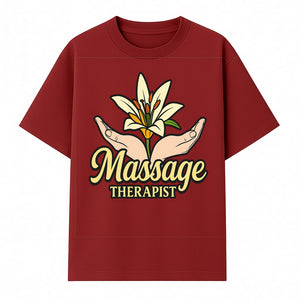Massage Therapist Floral Design T-Shirt, Relaxation Gift for Healers, Spa Workers, Wellness Professionals, Unique Therapy Apparel - T-shirt 1758350855039.jpg