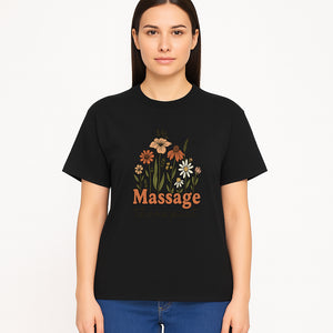 Floral Massage Therapist Design | Spa Decor | Wellness Gift | Handmade Art Print | Relaxation Therapy Decor | Gift for Massage Therapists - T-shirt 1758350855101.jpg