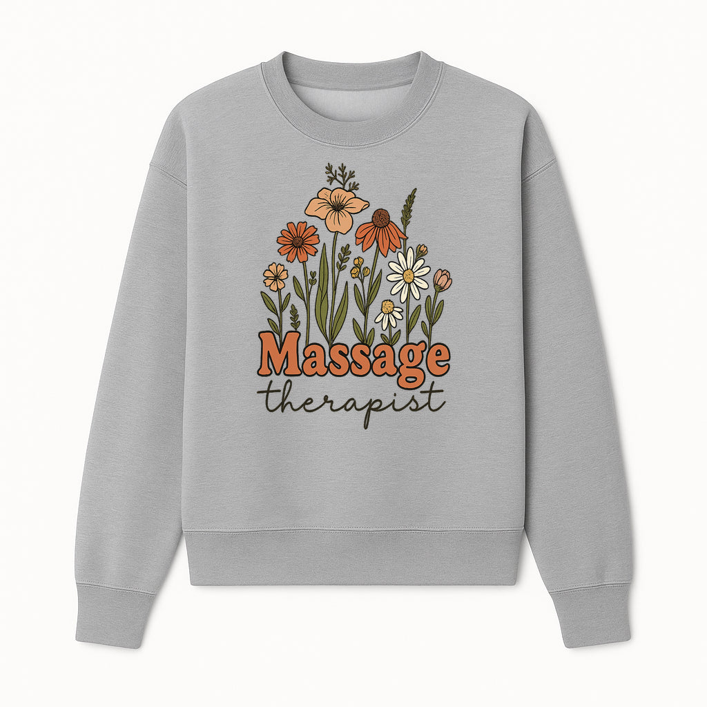 Floral Massage Therapist Design | Spa Decor | Wellness Gift | Handmade Art Print | Relaxation Therapy Decor | Gift for Massage Therapists - Sweatshirt 1758350855229.jpg
