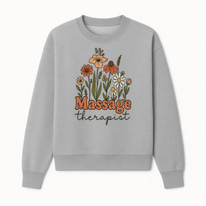 Floral Massage Therapist Design | Spa Decor | Wellness Gift | Handmade Art Print | Relaxation Therapy Decor | Gift for Massage Therapists - Sweatshirt 1758350855229.jpg