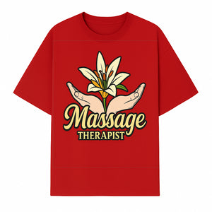 Massage Therapist Floral Design T-Shirt, Relaxation Gift for Healers, Spa Workers, Wellness Professionals, Unique Therapy Apparel - T-shirt 1758350855275.jpg