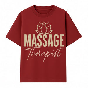Massage Therapist Signage with Lotus Flower Design, Elegant Home Decor for Spa, Wellness Studio, or Office Ambiance - T-shirt 1758350855307.jpg
