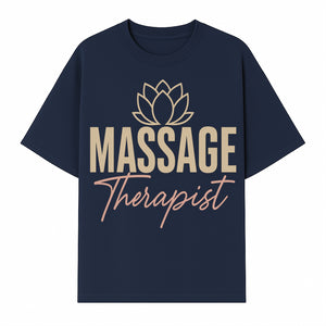 Massage Therapist Signage with Lotus Flower Design, Elegant Home Decor for Spa, Wellness Studio, or Office Ambiance - T-shirt 1758350855425.jpg