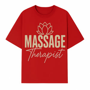 Massage Therapist Signage with Lotus Flower Design, Elegant Home Decor for Spa, Wellness Studio, or Office Ambiance - T-shirt 1758350855551.jpg