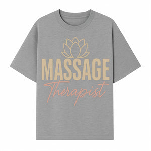 Massage Therapist Signage with Lotus Flower Design, Elegant Home Decor for Spa, Wellness Studio, or Office Ambiance - T-shirt 1758350855707.jpg