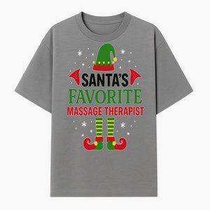 Santa's Favorite Massage Therapist Christmas Gift T-Shirt, Funny Holiday Apparel for Massage Therapists and Elves - T-shirt 1758350855831.jpg