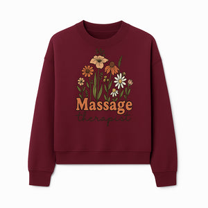 Floral Massage Therapist Design | Spa Decor | Wellness Gift | Handmade Art Print | Relaxation Therapy Decor | Gift for Massage Therapists - Sweatshirt 1758350856092.jpg
