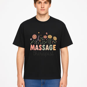 Massage Therapist Floral Design Art Print - Relaxation Decor for Wellness Spaces and Gift Ideas - T-shirt 1758350856244.jpg