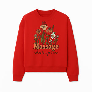 Floral Massage Therapist Design | Spa Decor | Wellness Gift | Handmade Art Print | Relaxation Therapy Decor | Gift for Massage Therapists - Sweatshirt 1758350856413.jpg