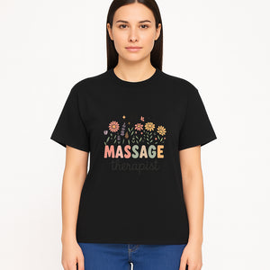 Massage Therapist Floral Design Art Print - Relaxation Decor for Wellness Spaces and Gift Ideas - T-shirt 1758350856421.jpg