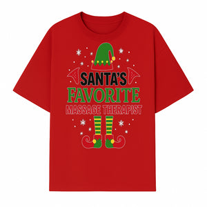Santa's Favorite Massage Therapist Christmas Gift T-Shirt, Funny Holiday Apparel for Massage Therapists and Elves - T-shirt 1758350856511.jpg