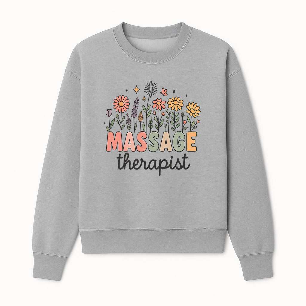 Massage Therapist Floral Design Art Print - Relaxation Decor for Wellness Spaces and Gift Ideas - Sweatshirt 1758350856591.jpg