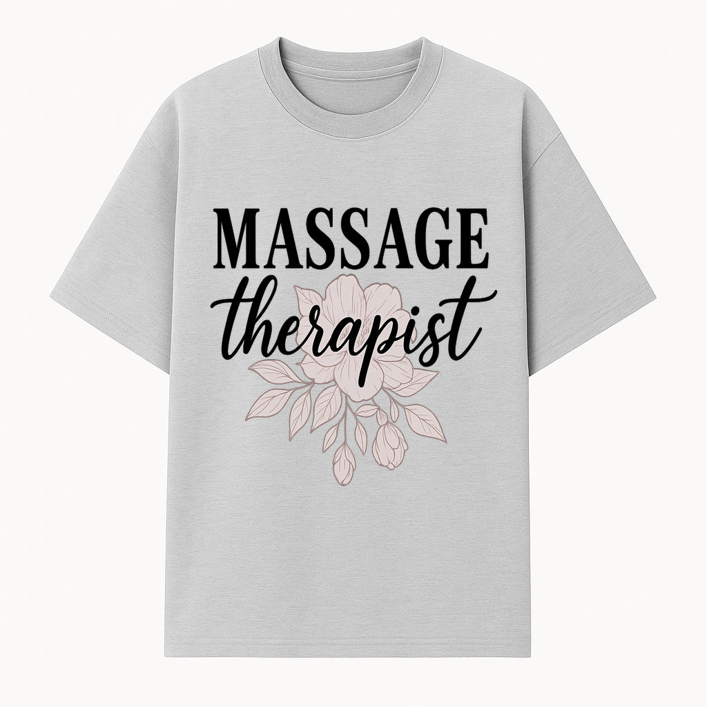 Massage Therapist Floral Sign | Relaxation Decor | Wellness Spa Art | Gift for Massage Professionals | Home or Office Wall Art - T-shirt 1758350856646.jpg