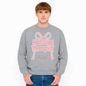 Personalized Massage Therapist Sign with Bow | Custom Name Wall Decor for Spa or Relaxation Room | Pink Neon Aesthetic - Sweatshirt 1758350856767.jpg