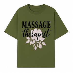 Massage Therapist Floral Sign | Relaxation Decor | Wellness Spa Art | Gift for Massage Professionals | Home or Office Wall Art - T-shirt 1758350857025.jpg