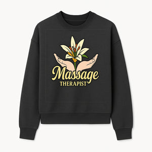 Massage Therapist Floral Design T-Shirt, Relaxation Gift for Healers, Spa Workers, Wellness Professionals, Unique Therapy Apparel - Sweatshirt 1758350857167.jpg