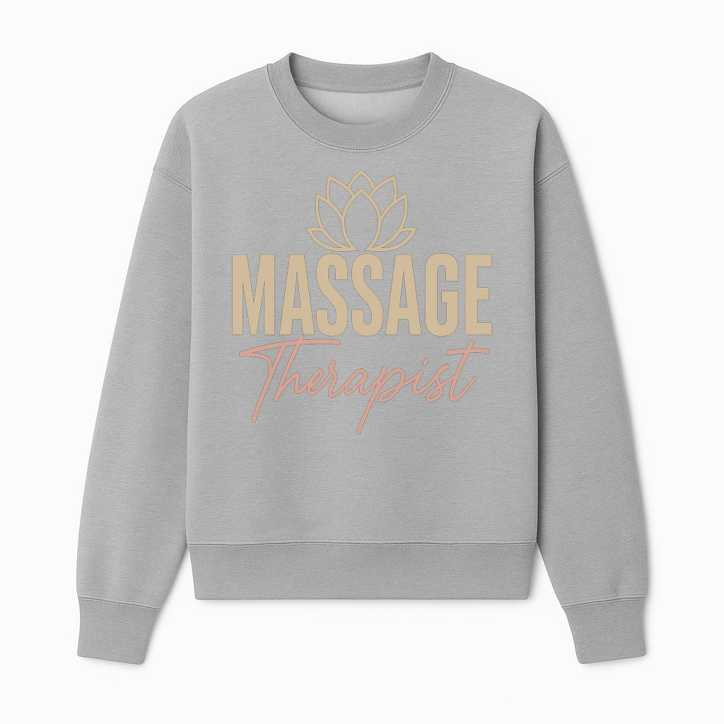 Massage Therapist Signage with Lotus Flower Design, Elegant Home Decor for Spa, Wellness Studio, or Office Ambiance - Sweatshirt 1758350857262.jpg