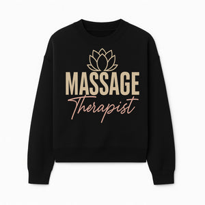 Massage Therapist Signage with Lotus Flower Design, Elegant Home Decor for Spa, Wellness Studio, or Office Ambiance - Sweatshirt 1758350857404.jpg