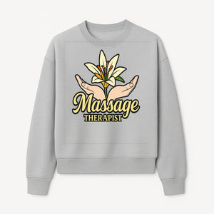 Massage Therapist Floral Design T-Shirt, Relaxation Gift for Healers, Spa Workers, Wellness Professionals, Unique Therapy Apparel - Sweatshirt 1758350857419.jpg