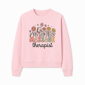 Massage Therapist Floral Design Art Print - Relaxation Decor for Wellness Spaces and Gift Ideas - Sweatshirt 1758350857453.jpg