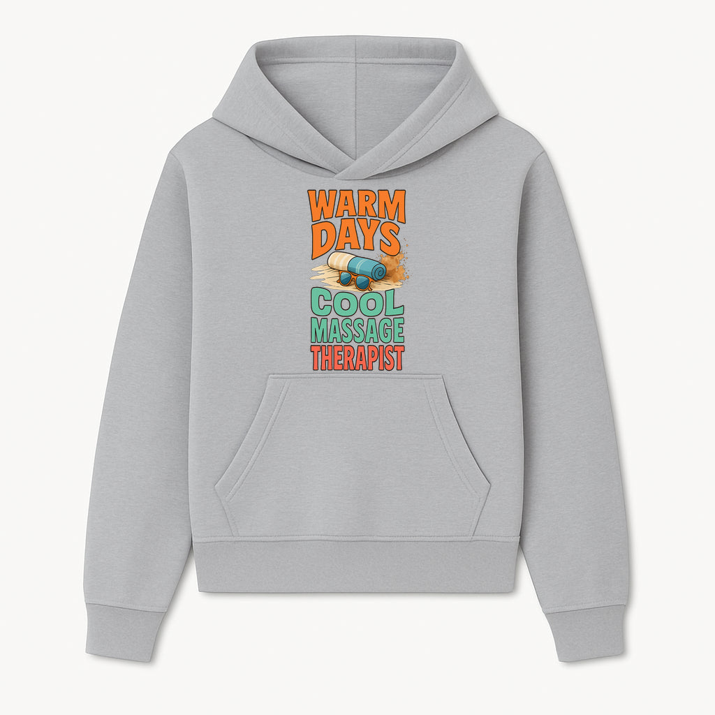 Warm Days Cool Massage Therapist T-Shirt | Relaxation Beach Vibes | Gift for Massage Professionals and Spa Lovers - Hoodie 1758350857455.jpg