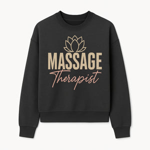 Massage Therapist Signage with Lotus Flower Design, Elegant Home Decor for Spa, Wellness Studio, or Office Ambiance - Sweatshirt 1758350857563.jpg
