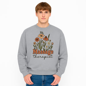 Floral Massage Therapist Design | Spa Decor | Wellness Gift | Handmade Art Print | Relaxation Therapy Decor | Gift for Massage Therapists - Sweatshirt 1758350857808.jpg