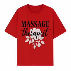 Massage Therapist Floral Sign | Relaxation Decor | Wellness Spa Art | Gift for Massage Professionals | Home or Office Wall Art - T-shirt 1758350857839.jpg