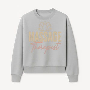 Massage Therapist Signage with Lotus Flower Design, Elegant Home Decor for Spa, Wellness Studio, or Office Ambiance - Sweatshirt 1758350857846.jpg