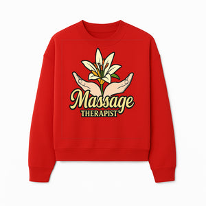 Massage Therapist Floral Design T-Shirt, Relaxation Gift for Healers, Spa Workers, Wellness Professionals, Unique Therapy Apparel - Sweatshirt 1758350858081.jpg