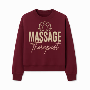 Massage Therapist Signage with Lotus Flower Design, Elegant Home Decor for Spa, Wellness Studio, or Office Ambiance - Sweatshirt 1758350858262.jpg