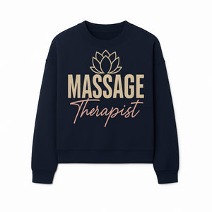 Massage Therapist Signage with Lotus Flower Design, Elegant Home Decor for Spa, Wellness Studio, or Office Ambiance - Sweatshirt 1758350858393.jpg