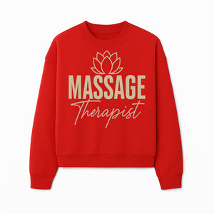 Massage Therapist Signage with Lotus Flower Design, Elegant Home Decor for Spa, Wellness Studio, or Office Ambiance - Sweatshirt 1758350858533.jpg