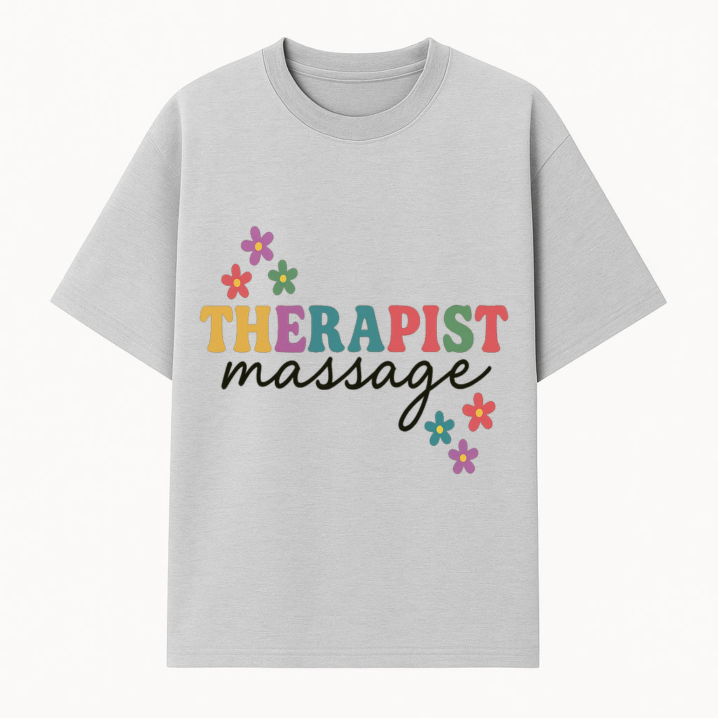 Therapist Massage Wall Art, Colorful Floral Decor, Wellness Room Sign, Relaxation Gift, Vibrant Home Decor, Spa Art Print - T-shirt 1758350858665.jpg
