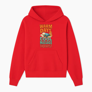 Warm Days Cool Massage Therapist T-Shirt | Relaxation Beach Vibes | Gift for Massage Professionals and Spa Lovers - Hoodie 1758350858746.jpg