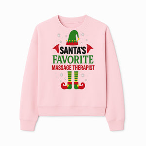 Santa's Favorite Massage Therapist Christmas Gift T-Shirt, Funny Holiday Apparel for Massage Therapists and Elves - Sweatshirt 1758350859006.jpg