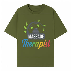 Massage Therapist Logo with Stones and Leaves | Wellness Spa Design for Therapists | Relaxation and Healing Services Brand - T-shirt 1758350859148.jpg